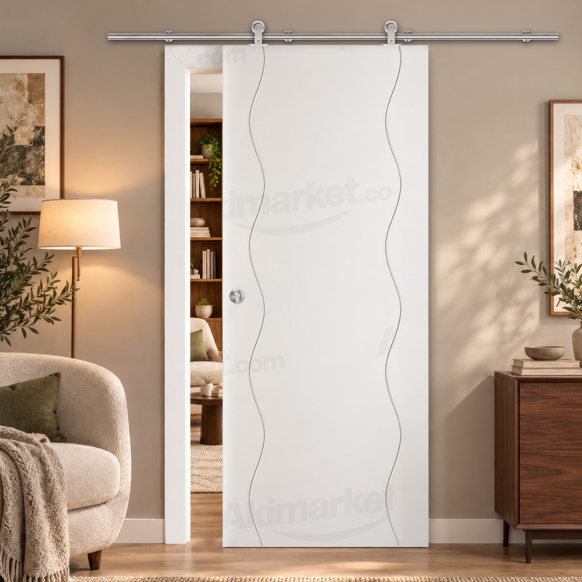 Puerta Corredera PL-3400 de Interior Lacada Blanca