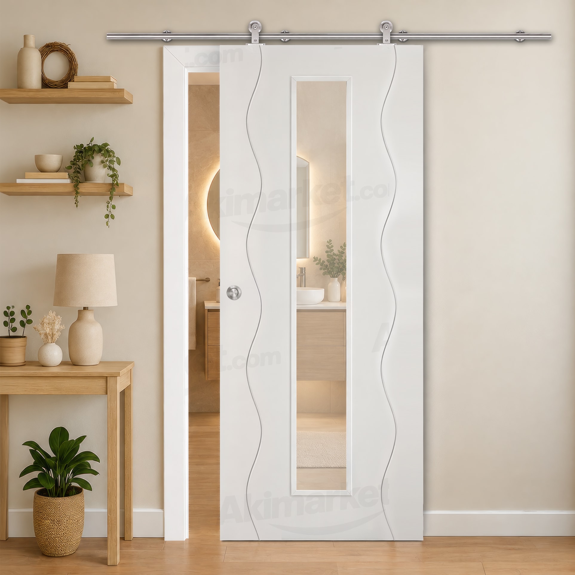 Puerta Corredera PL-3400 V1C de Interior Lacada Blanca