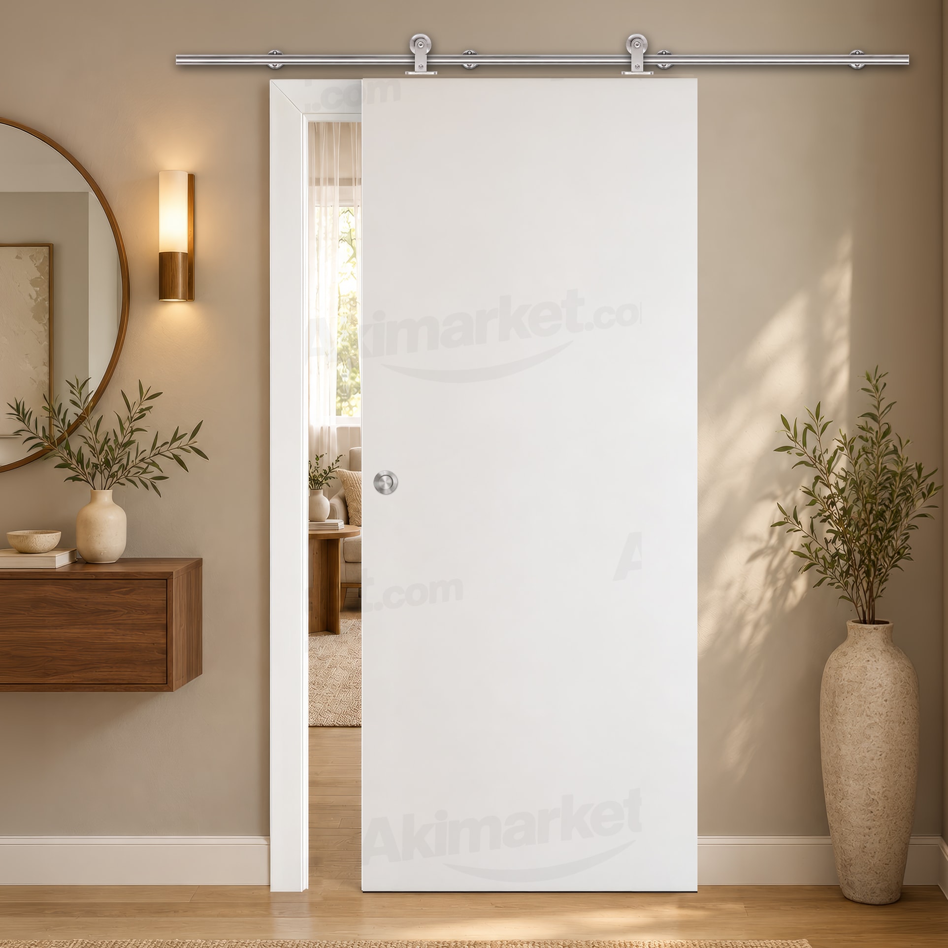 Puerta Corredera Blanca PL1 de Interior Lacada Blanca