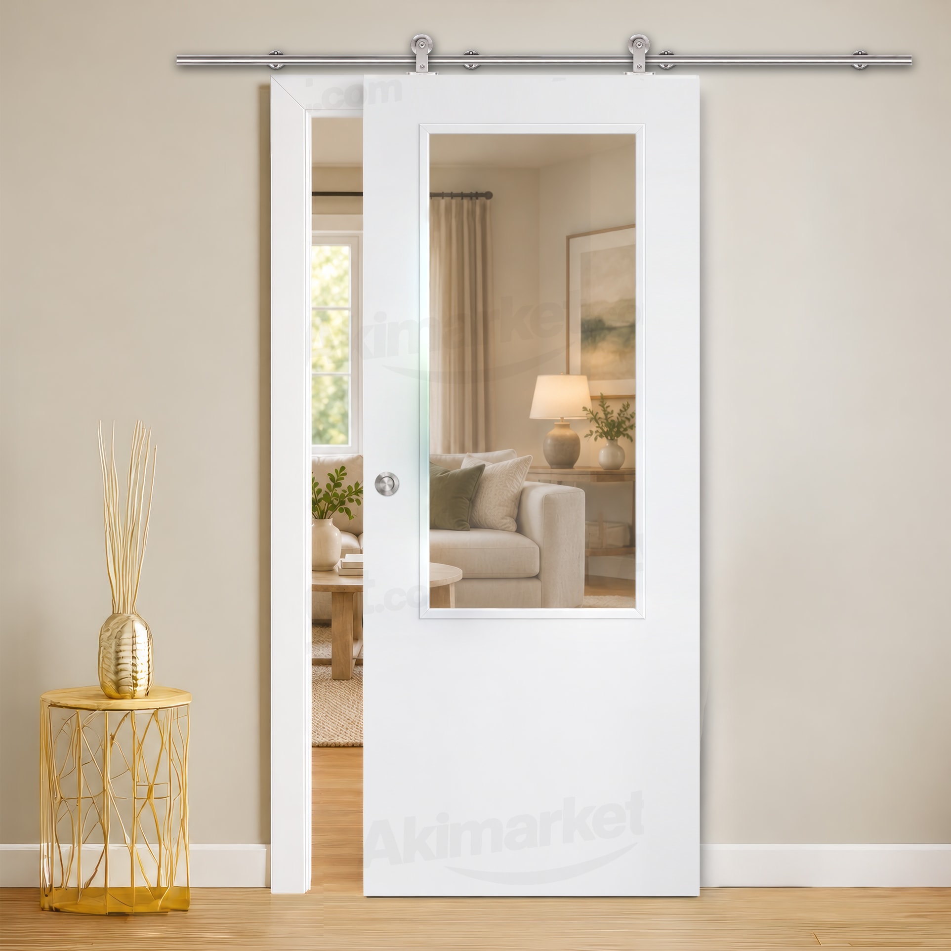 Puerta Corredera Blanca PL1-ZV1 de Interior Lacada Blanca