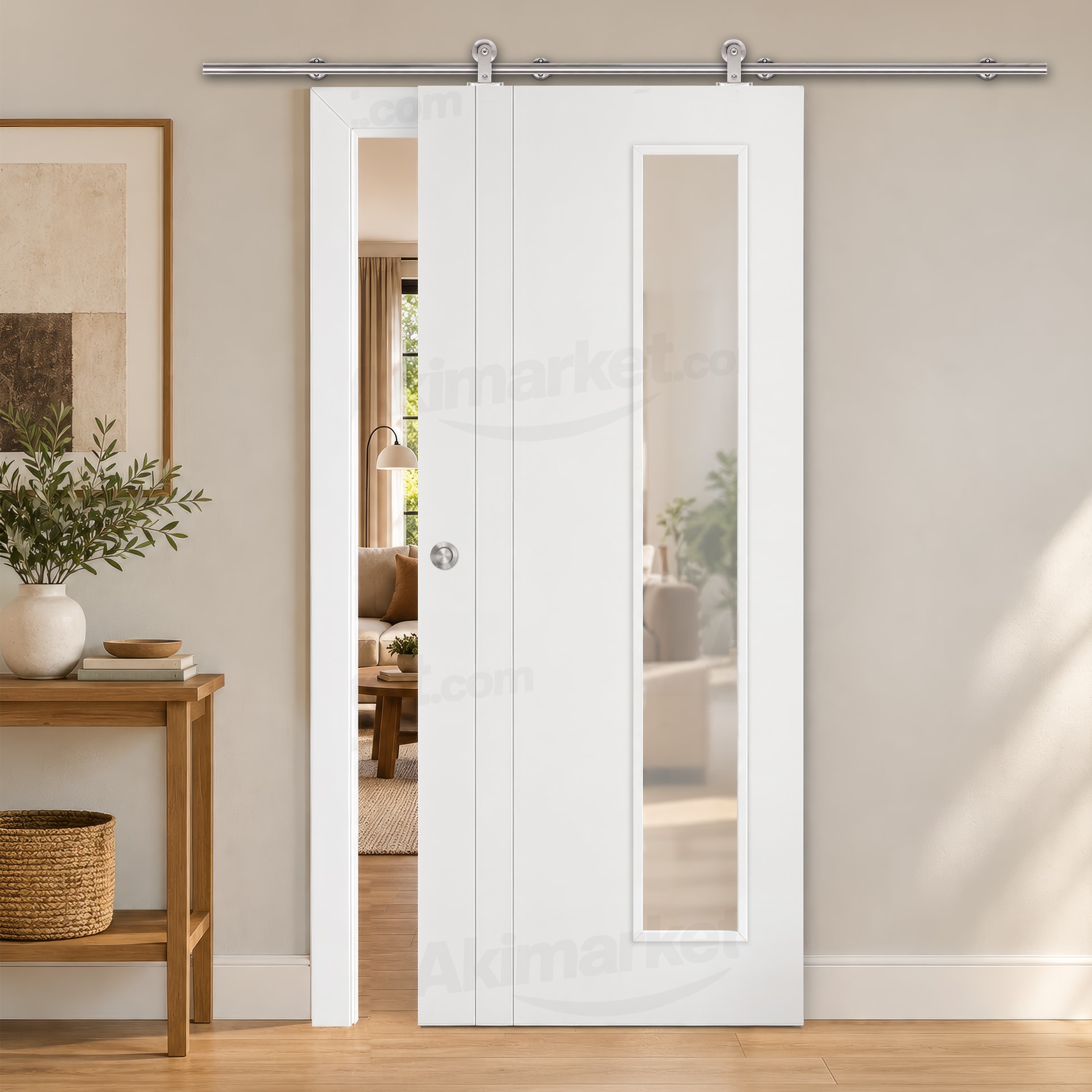 Puerta Corredera PV2-V1L de Interior Lacada Blanca