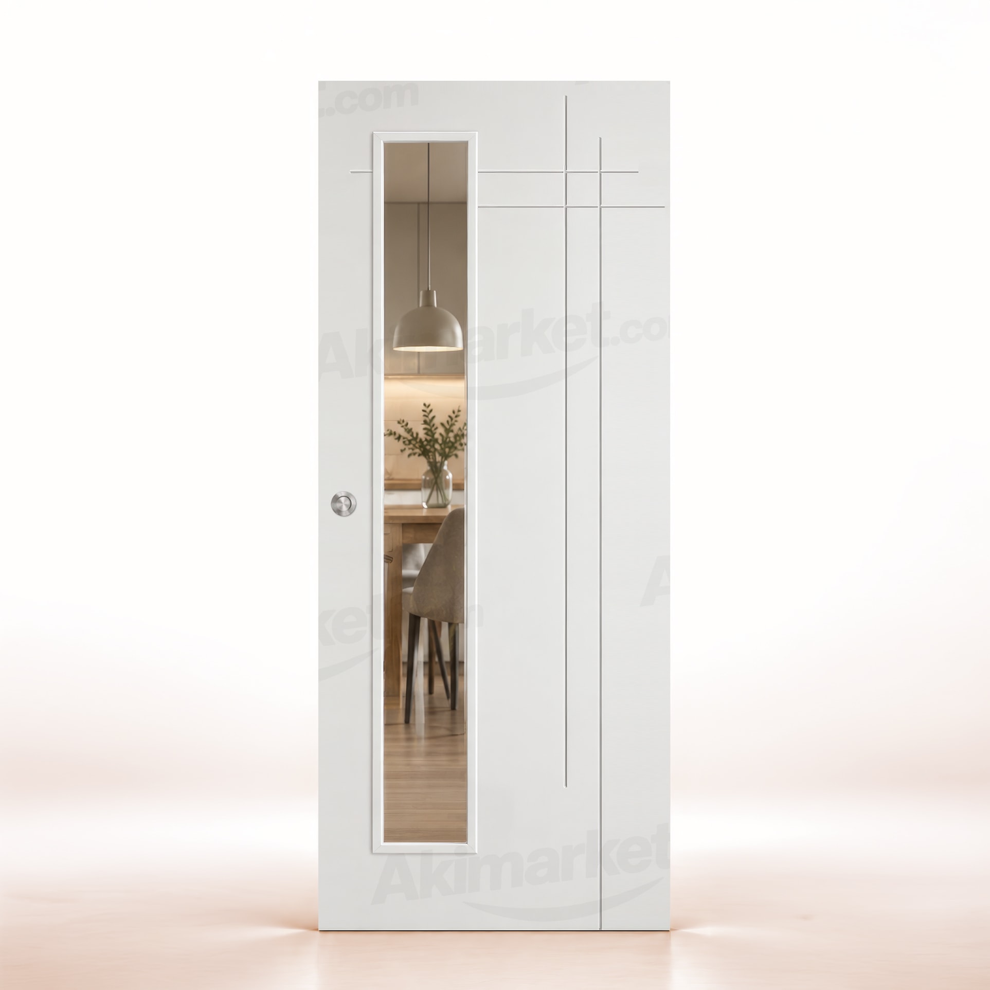 Puerta Corredera Gauss-V1L de Interior Lacada Blanca
