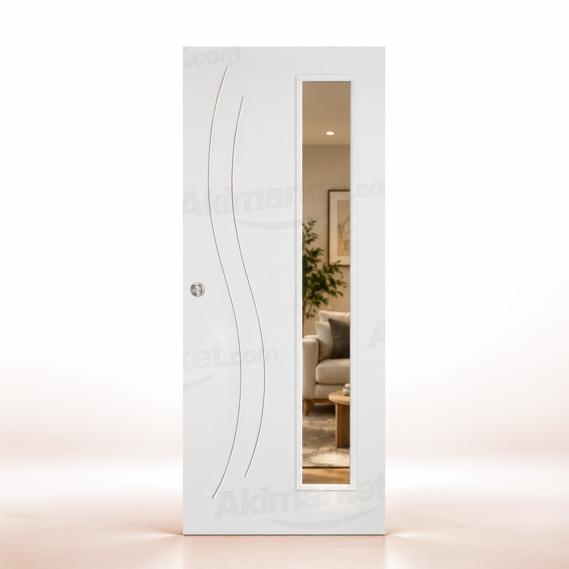 Puerta Corredera Panamá-V1L de Interior Lacada Blanca