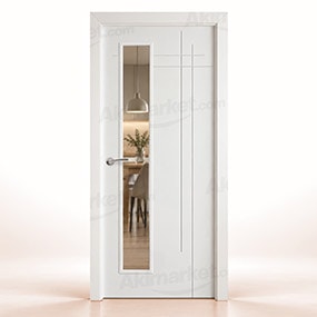 Puerta Maciza Gauss V1L de Interior Lacada Blanca 