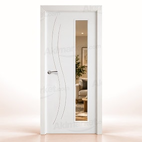 Puerta Maciza Panamá V1L de Interior Lacada Blanca 