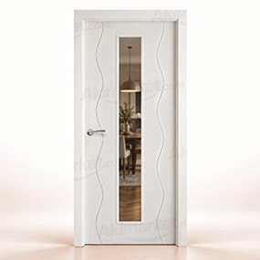 Puerta Maciza PL-3400 V1C de Interior Lacada Blanca 