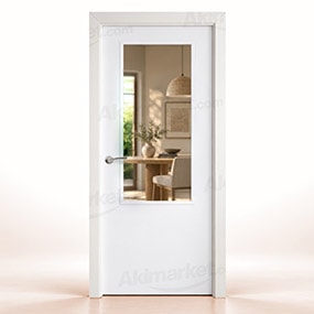 Puerta Maciza PL1-ZV1 de Interior Lacada Blanca