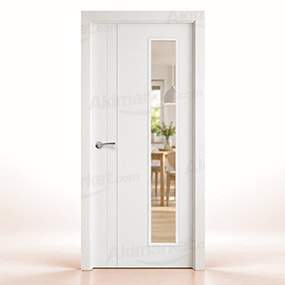 Puerta Maciza PV2 V1L de Interior Lacada Blanca 