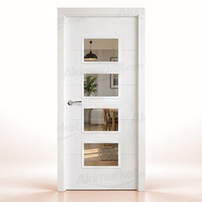 Puerta Maciza PVT5-BV4 de Interior Lacada Blanca PROMO: CRISTALES MATE GRATIS