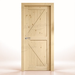Puerta de Madera Gr001-L Rústica de Interior en Crudo