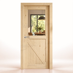 Puerta de Madera Gr001-L ZV1 Rústica de Interior en Crudo