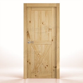 Puerta de Madera Gr002-L Rústica de Interior en Crudo