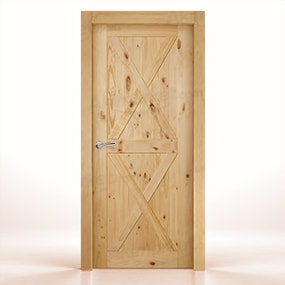 Puerta de Madera Gr003-L Rústica de Interior en Crudo