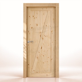 Puerta de Madera Gr004-L Rústica de Interior en Crudo