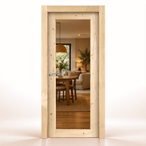 Puerta de Madera Gr004-L V1 Rústica de Interior en Crudo