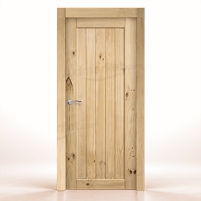Puerta de Madera Gr005-L Rústica de Interior en Crudo