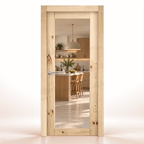 Puerta de Madera Gr005-L V1 Rústica de Interior en Crudo