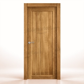 Puerta de Madera Gr005-L V1 Rústica de Interior Teñida Nogal Muy Claro D-2915