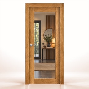 Puerta de Madera Gr005-L Rústica de Interior Lacada en Blanco