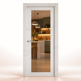 Puerta de Madera Gr005-L V1 Rústica de Interior Lacada en Blanco